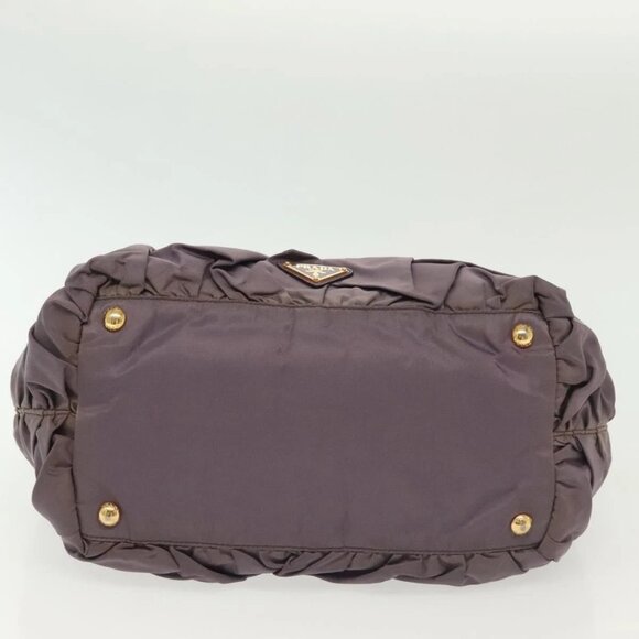 PRADA Hand Bag Nylon Purple Gold Auth 137586 - Picture 7 of 16